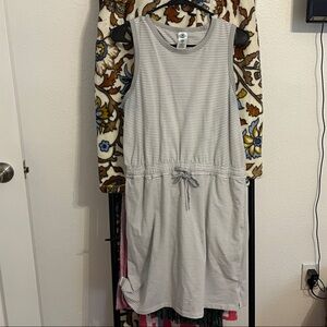 Striped Gray Midi Dress